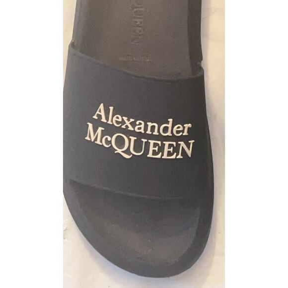 Alexander McQueen Navy Blue Rubber Slides Men’s Size 41/US8 - Picture 4 of 14